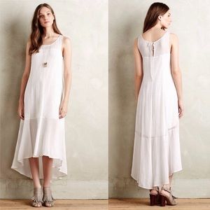 Anthropologie Liefsdottir white gauze hi low dress
